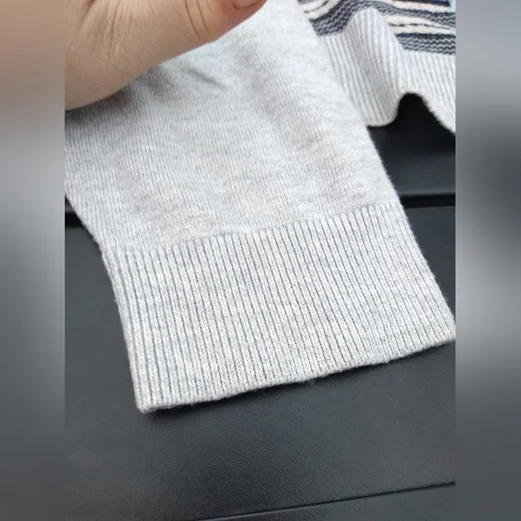 Penningtons Grey Sweater with Black & White Horizontal Stripes, Size 1X,… - Picture 3 of 9